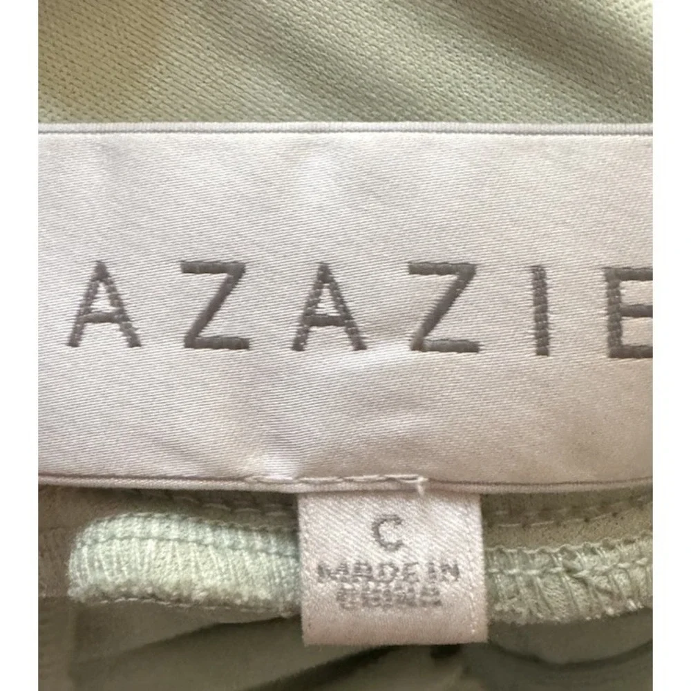 Azazie Dress V Neck Dusty Sage Green Formal Maxi Gown‎ Bridesmaid Fits Like 10